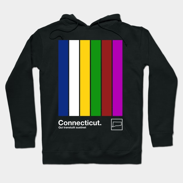 Connecticut State Flag  // Original Minimalist Artwork Poster Design Hoodie by DankFutura